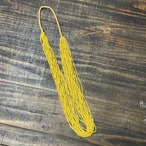 Mustard yellow seed bead necklace